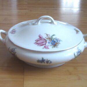 Vintage Czechoslovakia  Floral Covered Casserole Dish. There is a mark V58